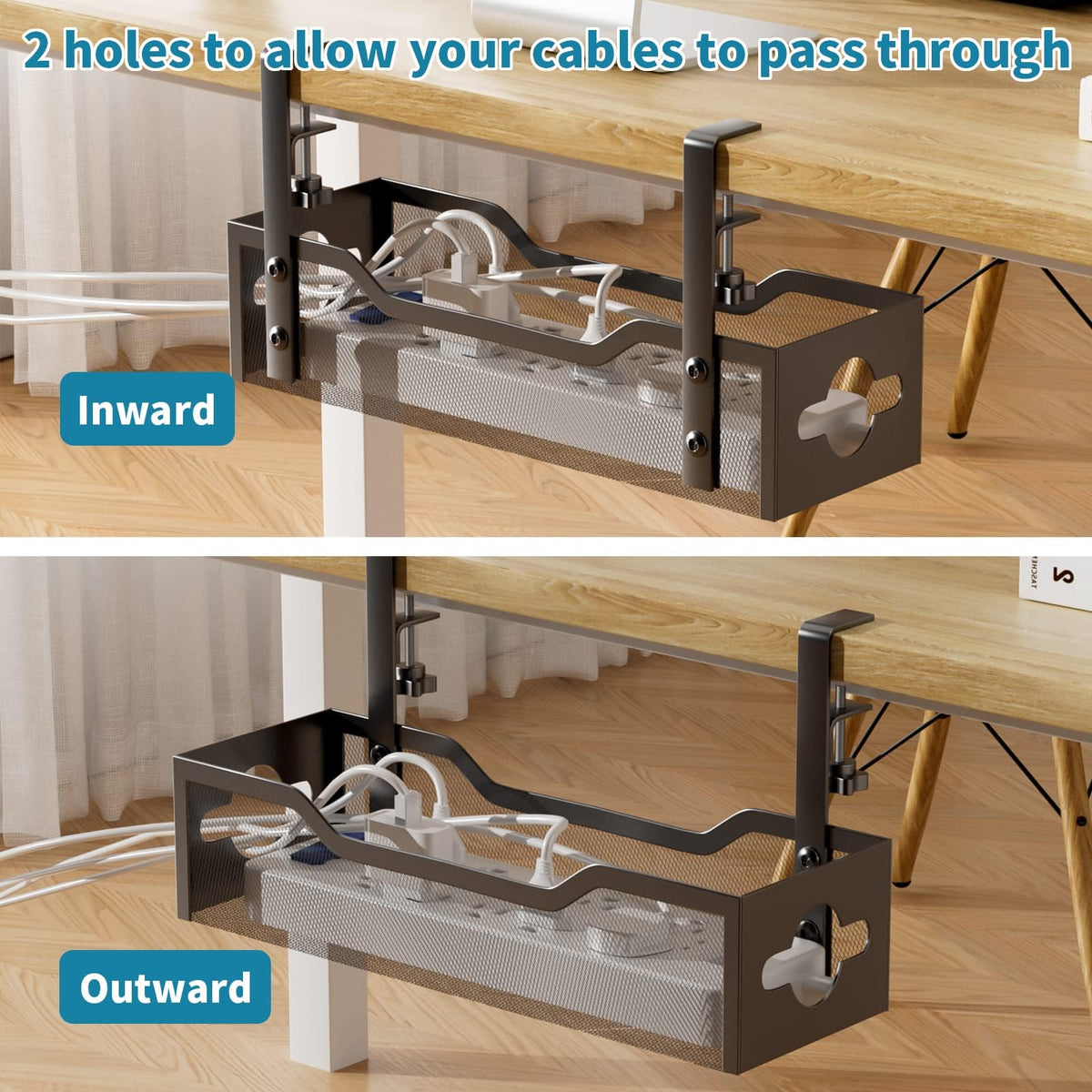 Under-Desk Wire Organizer Rack