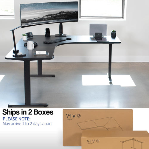 Electric L-Shaped Corner Standing Desk