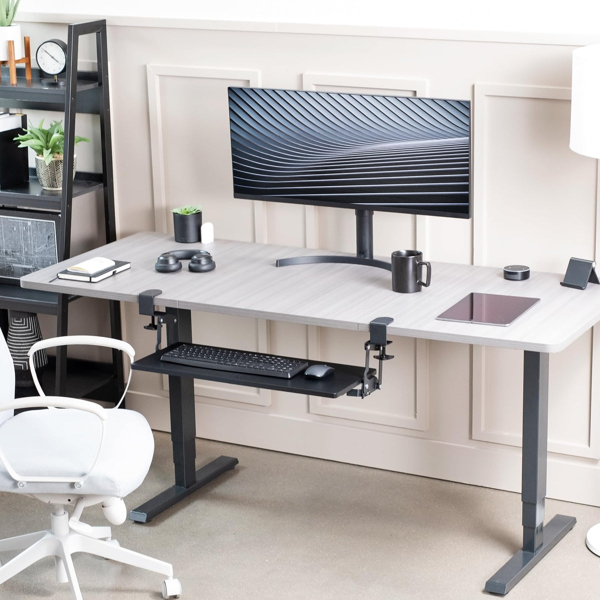 Clamp-On Adjustable Keyboard Tray