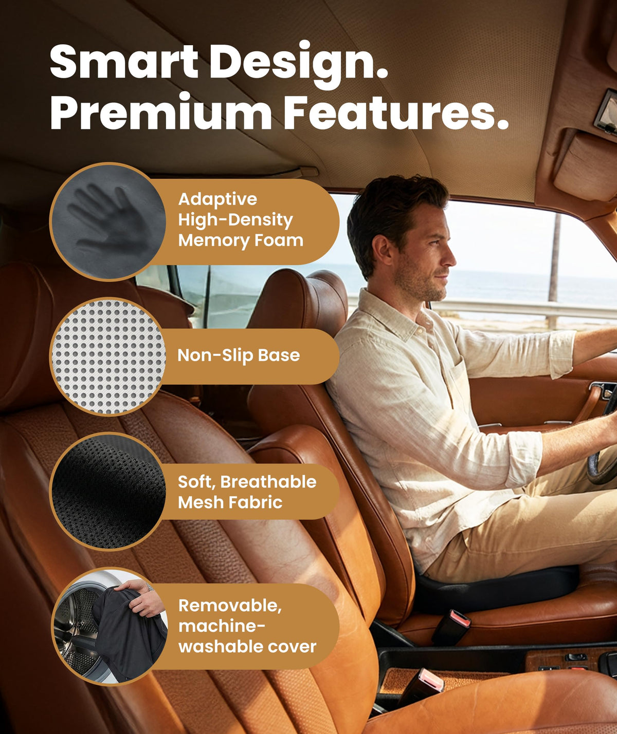 Memory Foam Seat Cushion with Airflow Options